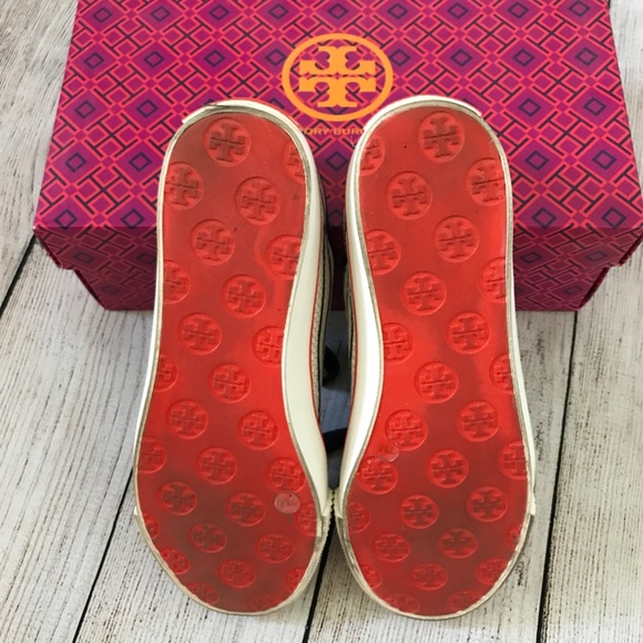 Tory Burch Millie Sneaker - Stripe Snake Print/Grosgrain Size 7 - Picture 9 of 12